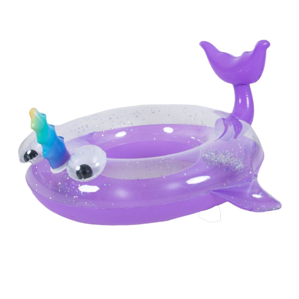Jilong - Glitter Whale Inflatable Float Swim Ring - Purple