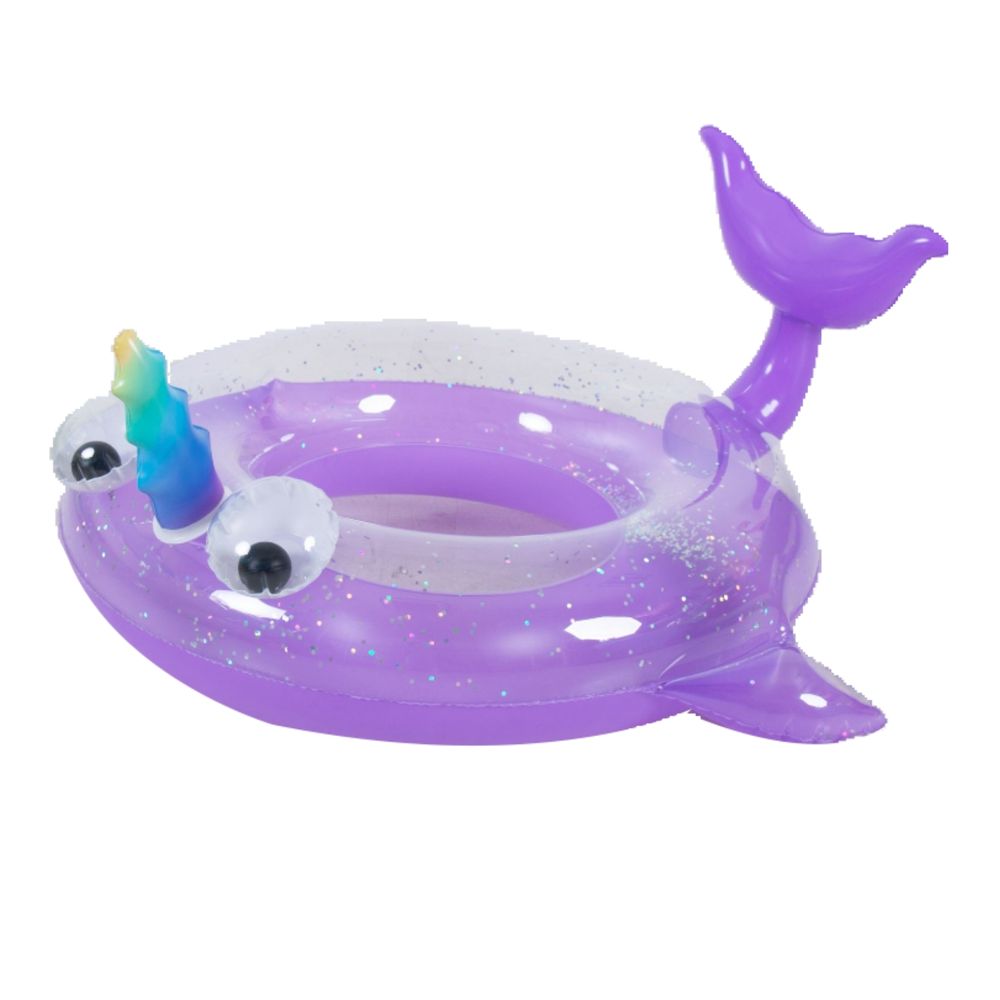 Jilong - Glitter Whale Inflatable Float Swim Ring - Purple