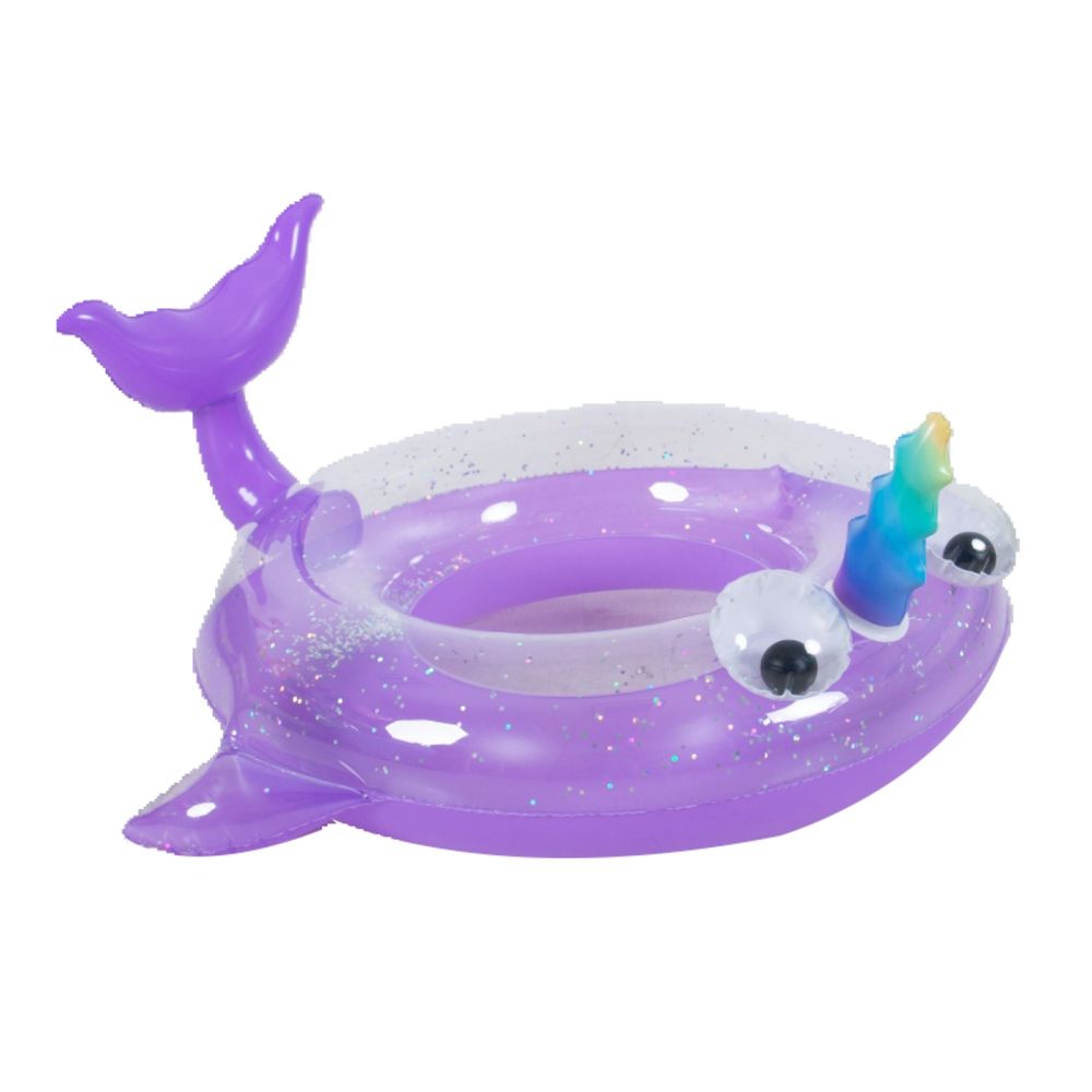 Jilong - Glitter Whale Inflatable Float Swim Ring - Purple
