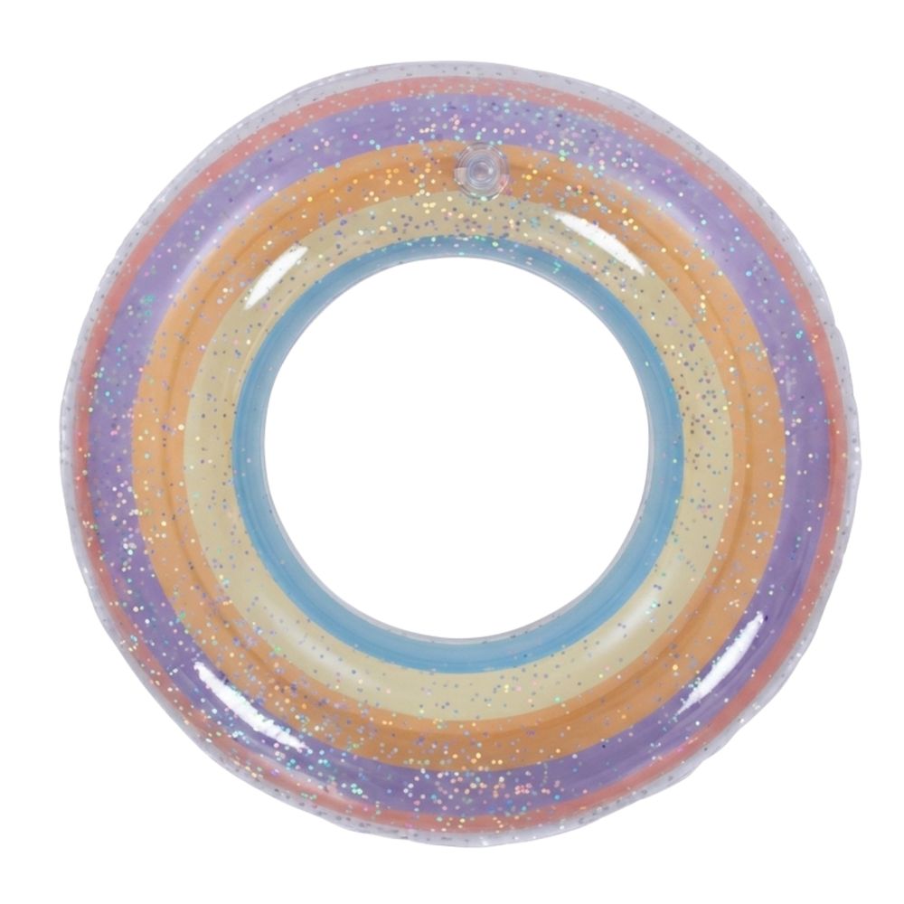 Jilong - Colorful Glitter Inflatable Float Swim Ring - Multicolor - Color May Vary - 1 Pc