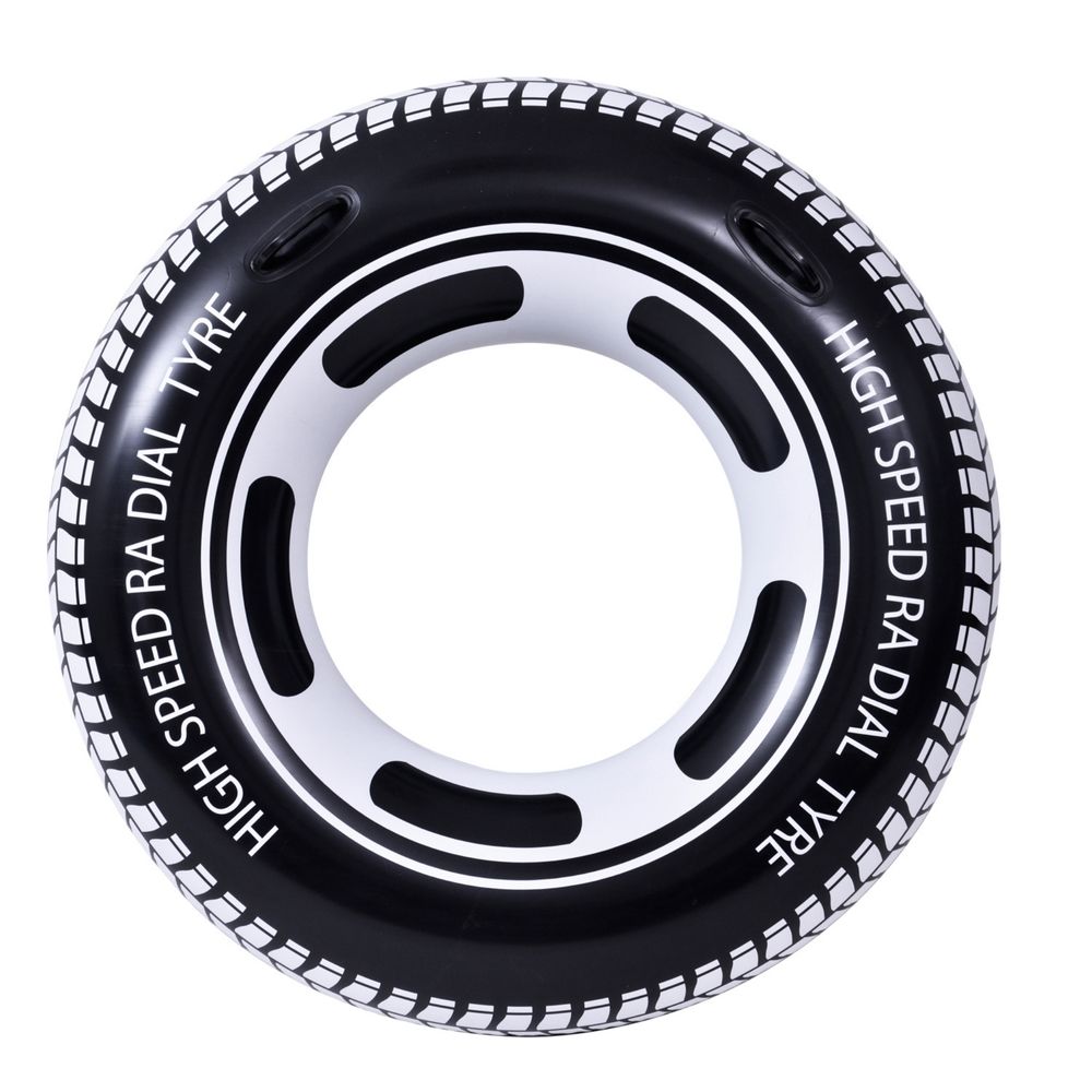 Sunclub - Tyre Inflatable Swimming Pool And Beach Float Swim Ring - Black