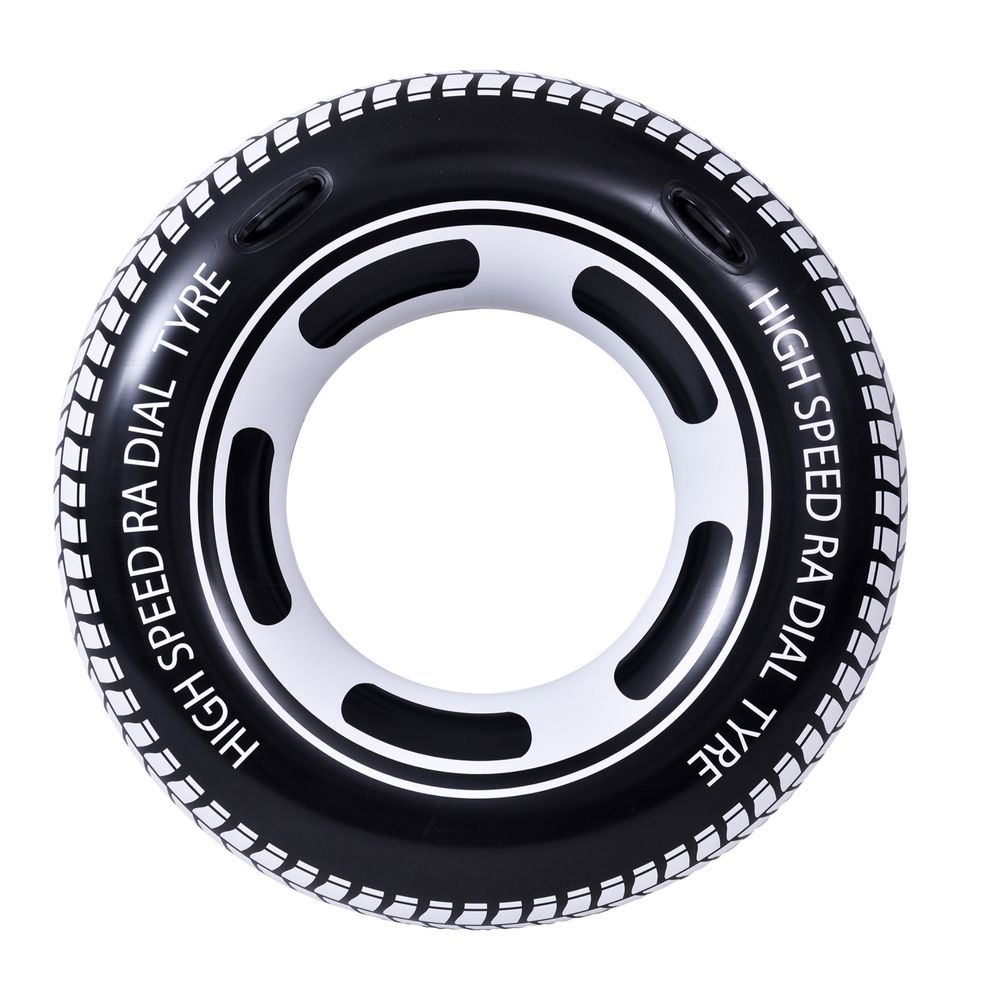 Sunclub - Tyre Inflatable Swimming Pool And Beach Float Swim Ring - Black