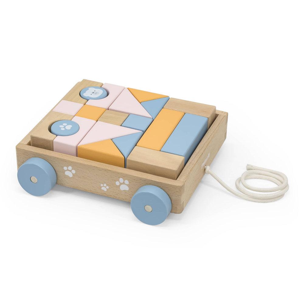 Polarb - Wooden Blocks Wagon - 20 Pc Set