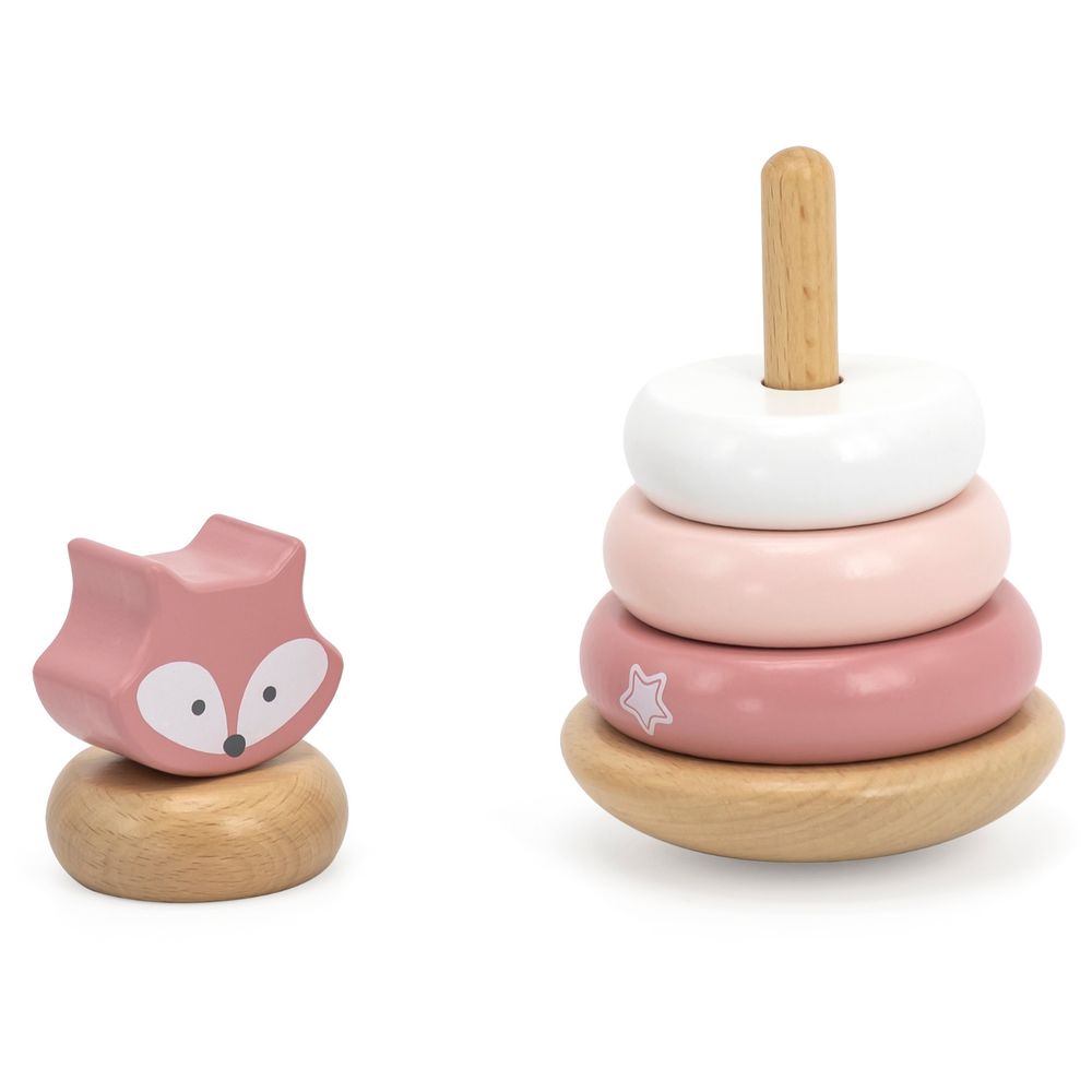 Viga - Fox Stacker and Pounding Bench 2-in-1 Wooden Fine Motor Toy