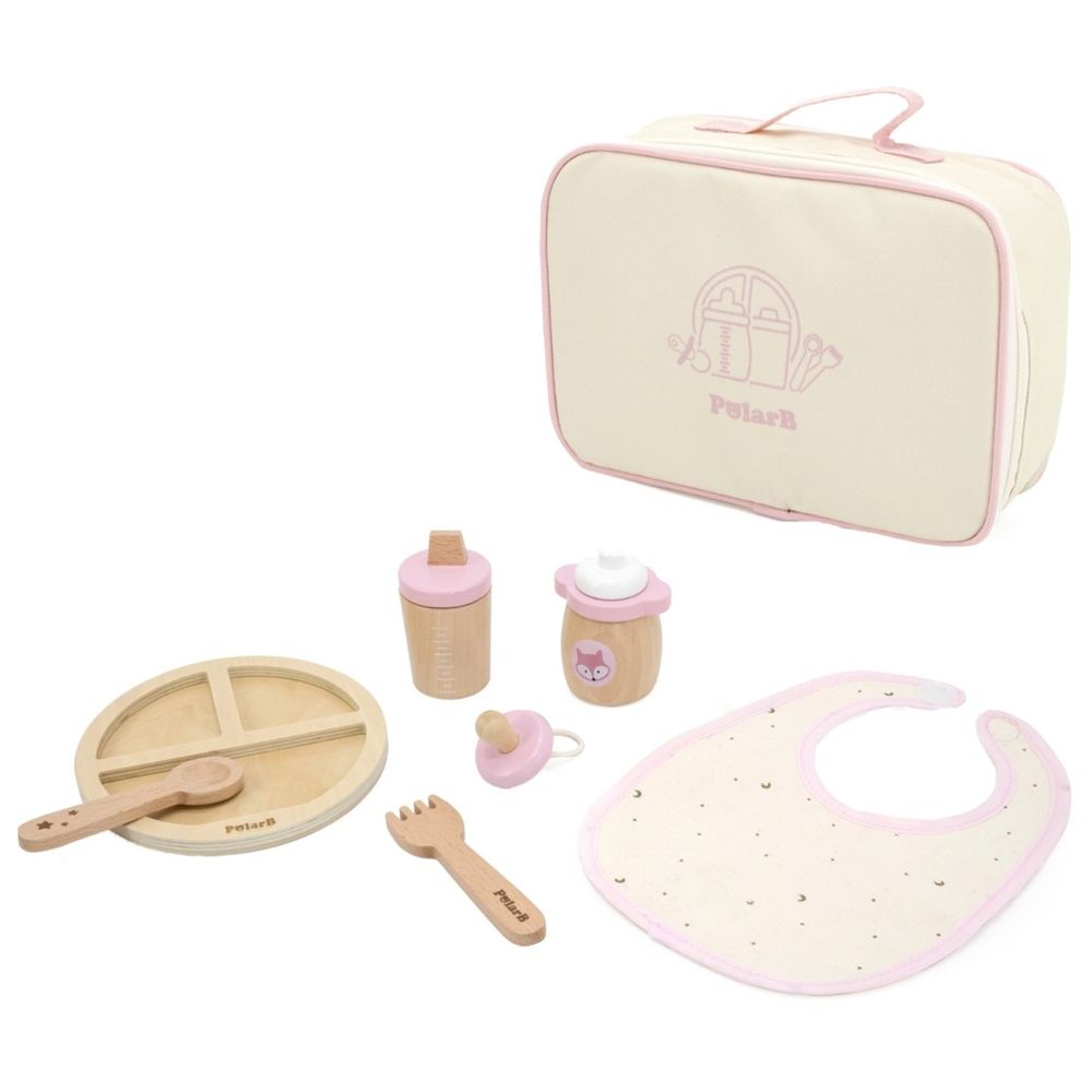 Viga - Doll Feeding Set Wooden Pretend Play with Bag - 8pcs