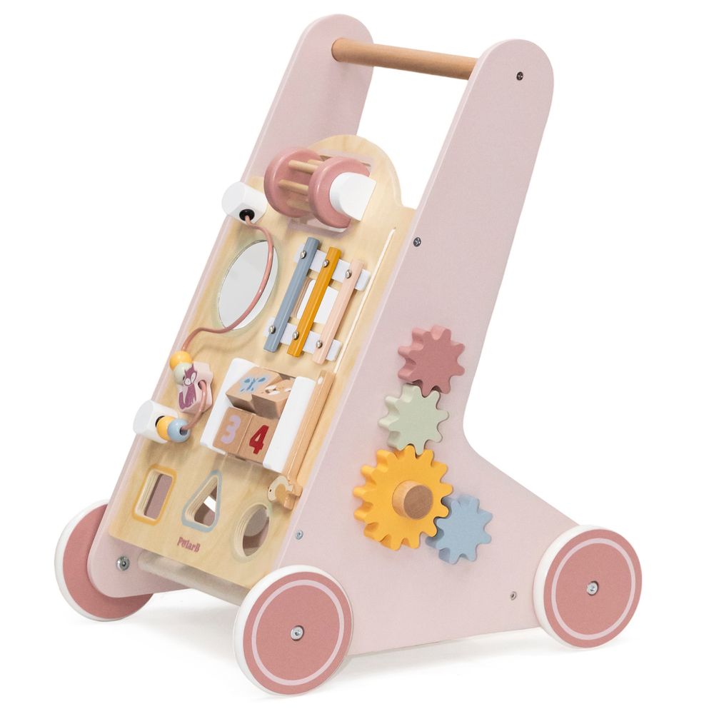 Viga - Wooden Baby Push Walker Activity Center Shape Sorter Xylophone Mirror Storage