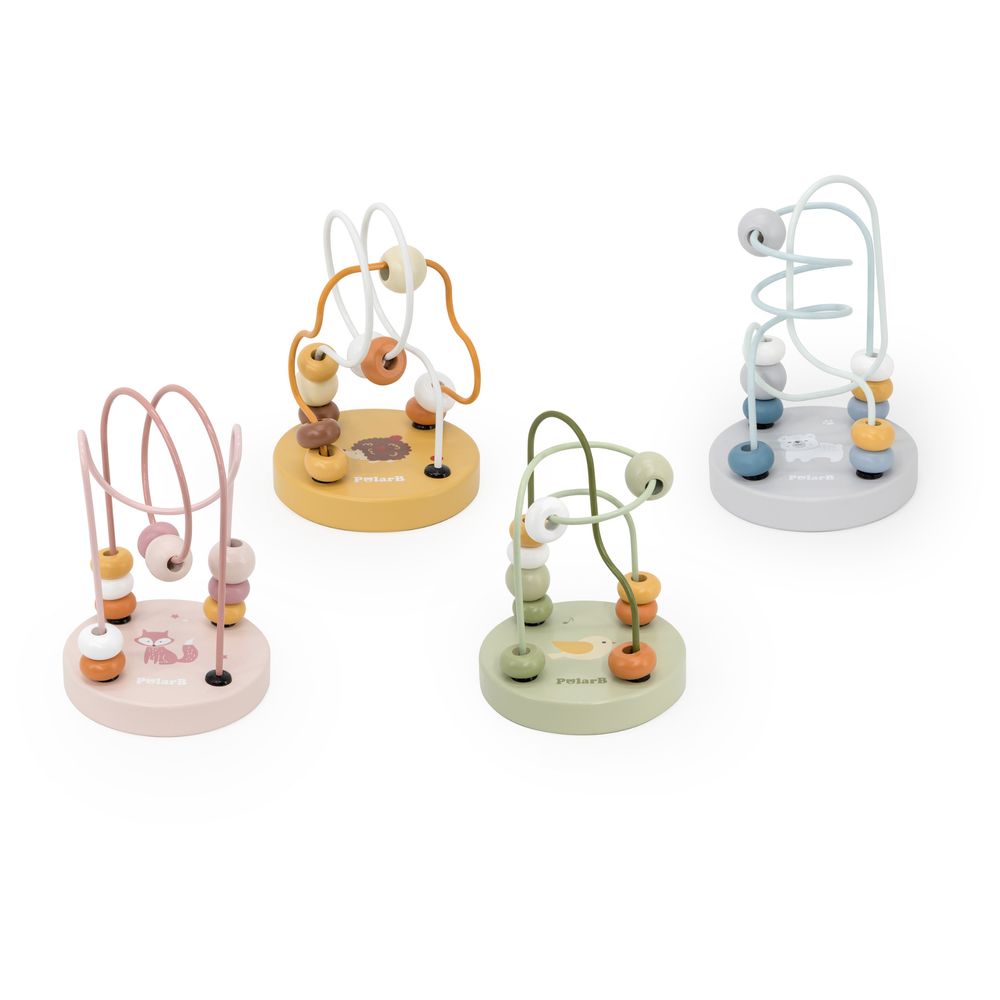 Viga - Wooden Bead Maze Toy Classic Motor Skill - 10 Beads Assorted Designs