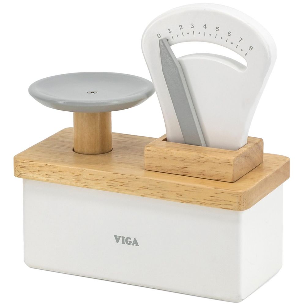 Viga - Wooden Shop Weighing Scale Toy - Gray & White Retail Balance