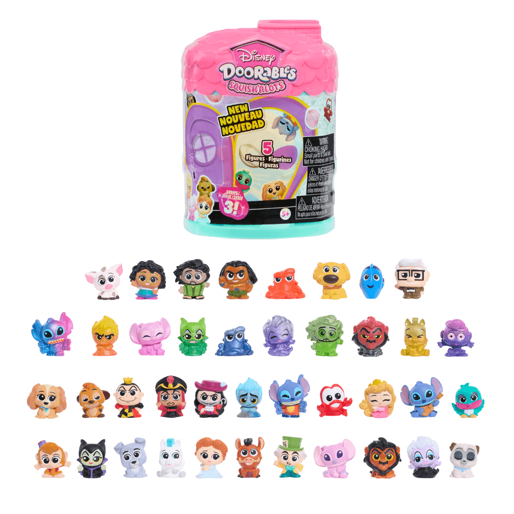 Disney - Doorables Squish'alots With 5 Blind Bag Mini Action Figures - 2.5 cm - Style May Vary