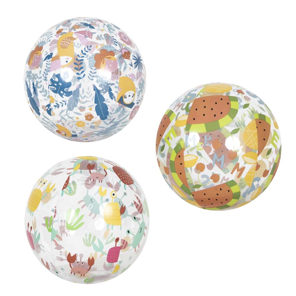 Jilong - Printed Inflatable Beach Ball - Multicolor - 50 cm - Style May Vary - 1 Pc