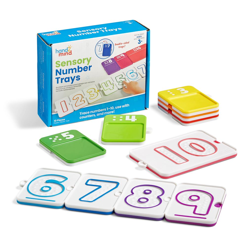 Learning Resources - Sensory Number Trays - 10 Pcs