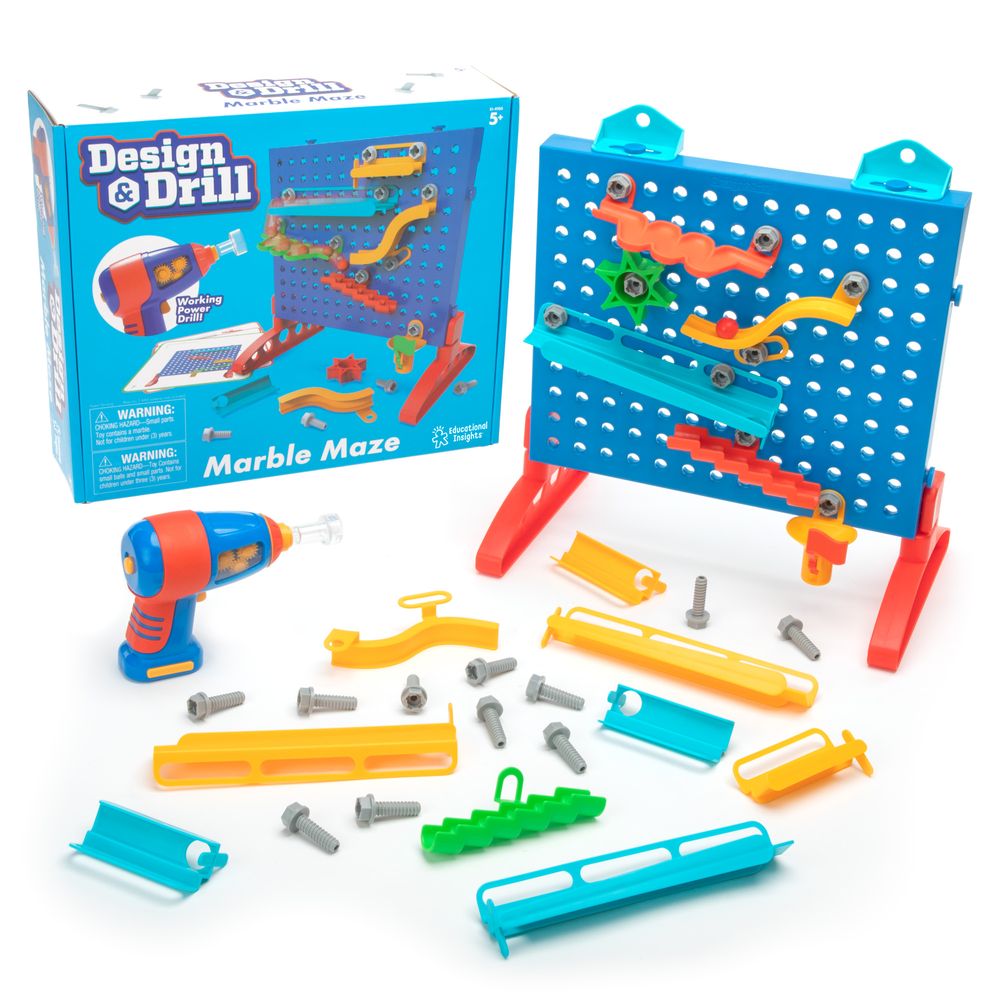 Learning Resources - Design & Drill Marble Maze STEM Toy Set - Multicolor