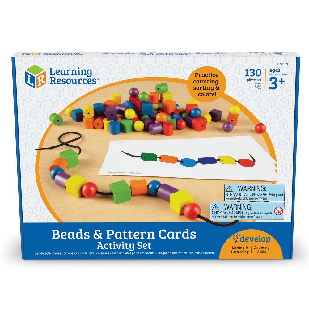 Learning Resources - Beads And Pattern Card Set - 128 Pcs