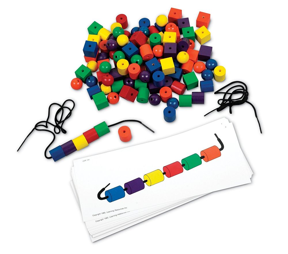 Learning Resources - Beads And Pattern Card Set - 128 Pcs
