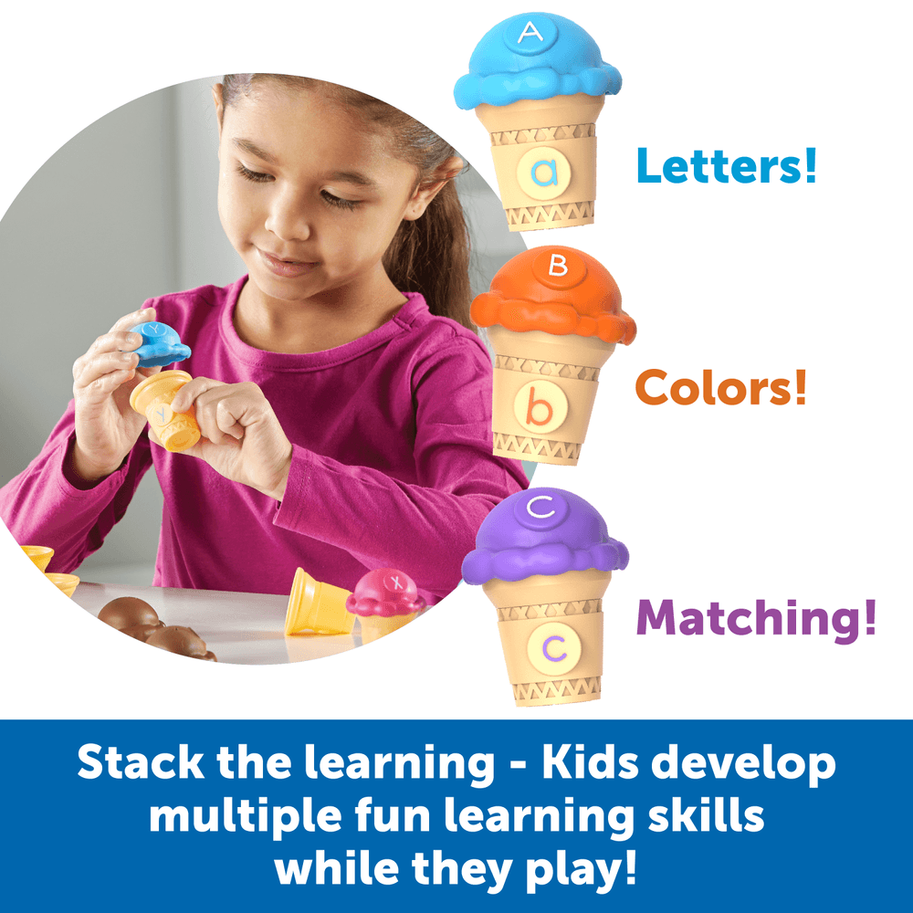 Learning Resources - Educational Ice Cream Alphabet Toy Set - 26 Pcs