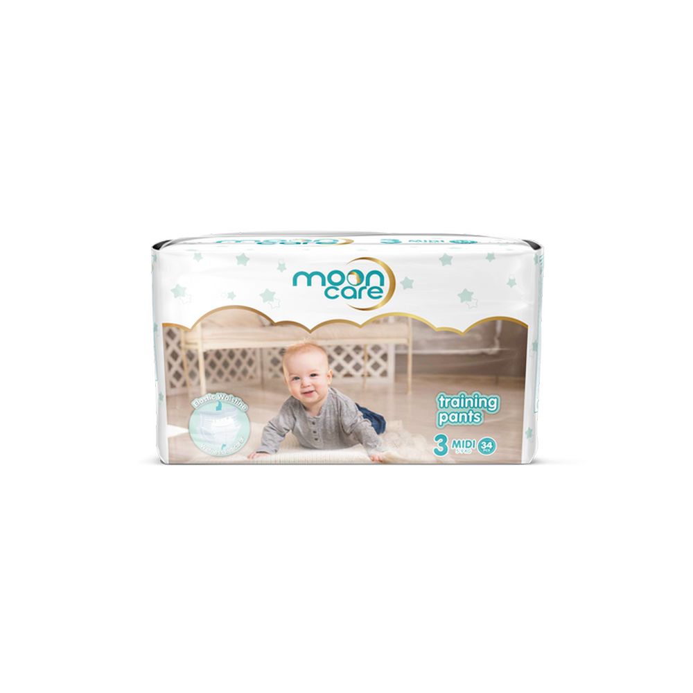 Mooncare - Eco Training Pants Baby Diaper - Size 3 - Midi - 5-9 kg - 34 Pcs