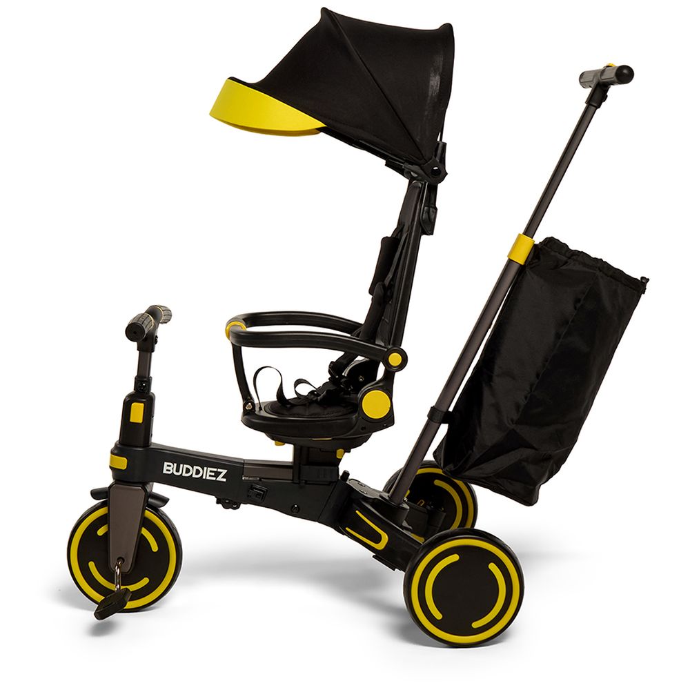 Buddiez - Bike Stroller 8-in-1 Convertible Tricycle & Stroller - Black