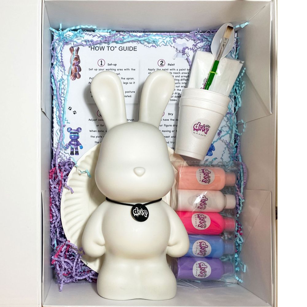 Dubai Drip Art - DIY Bunny Fluid Acrylic Pouring Paint Kit - 33 cm