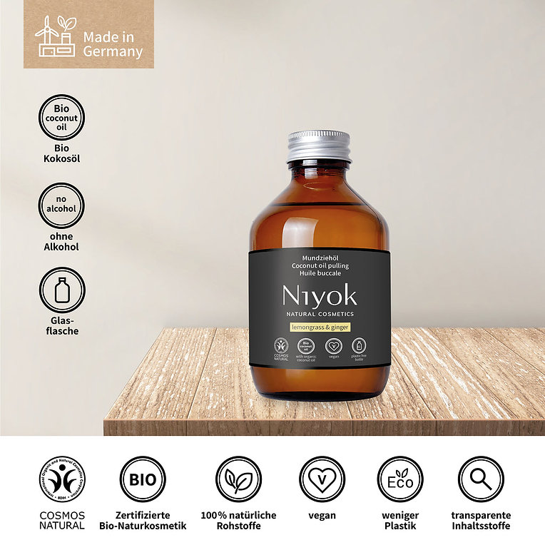 Niyok - Coconut Pulling Oil - Lemongrass & Ginger - Pack of 3 - 200 ml