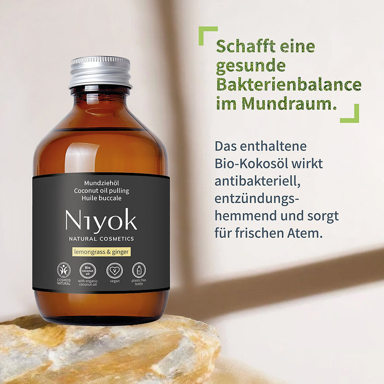 Niyok - Coconut Pulling Oil - Lemongrass & Ginger - Pack of 3 - 200 ml