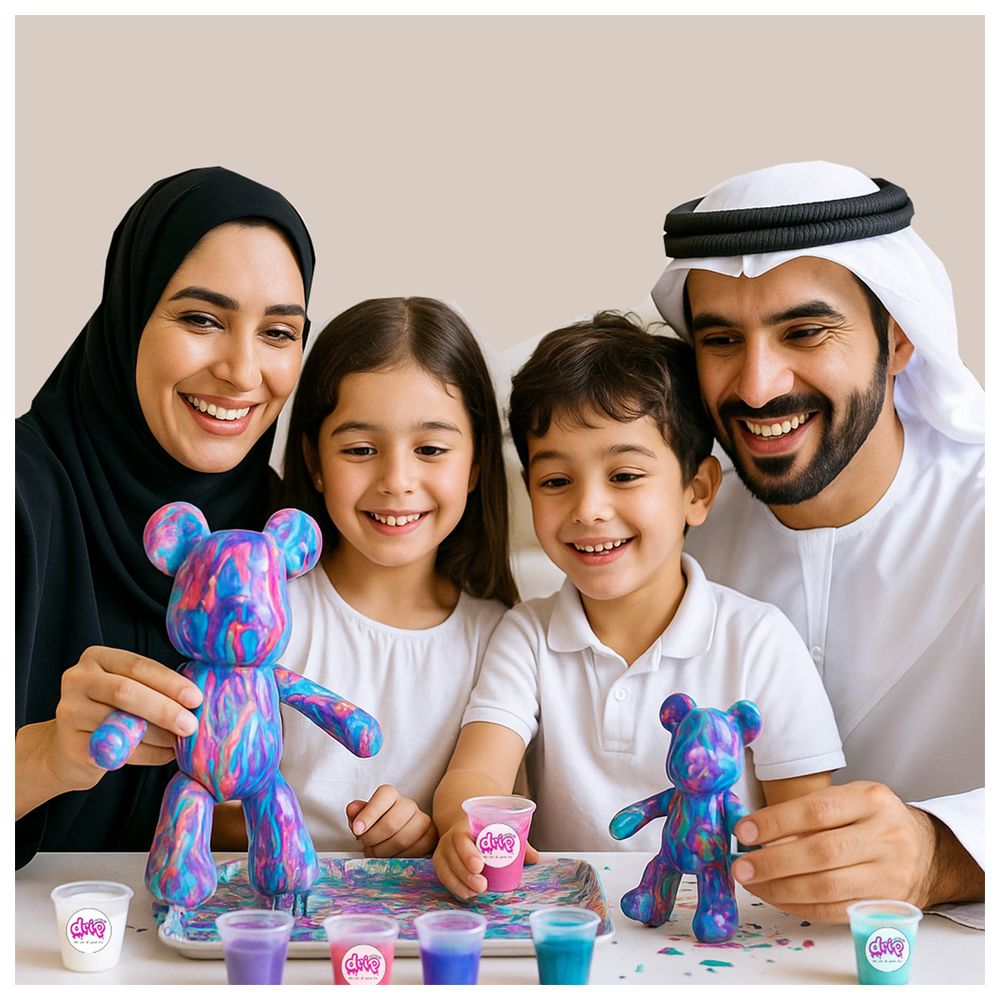 Dubai Drip Art Wild Wadi Fluid Art Diy Gift Box - 23 cm - Bear
