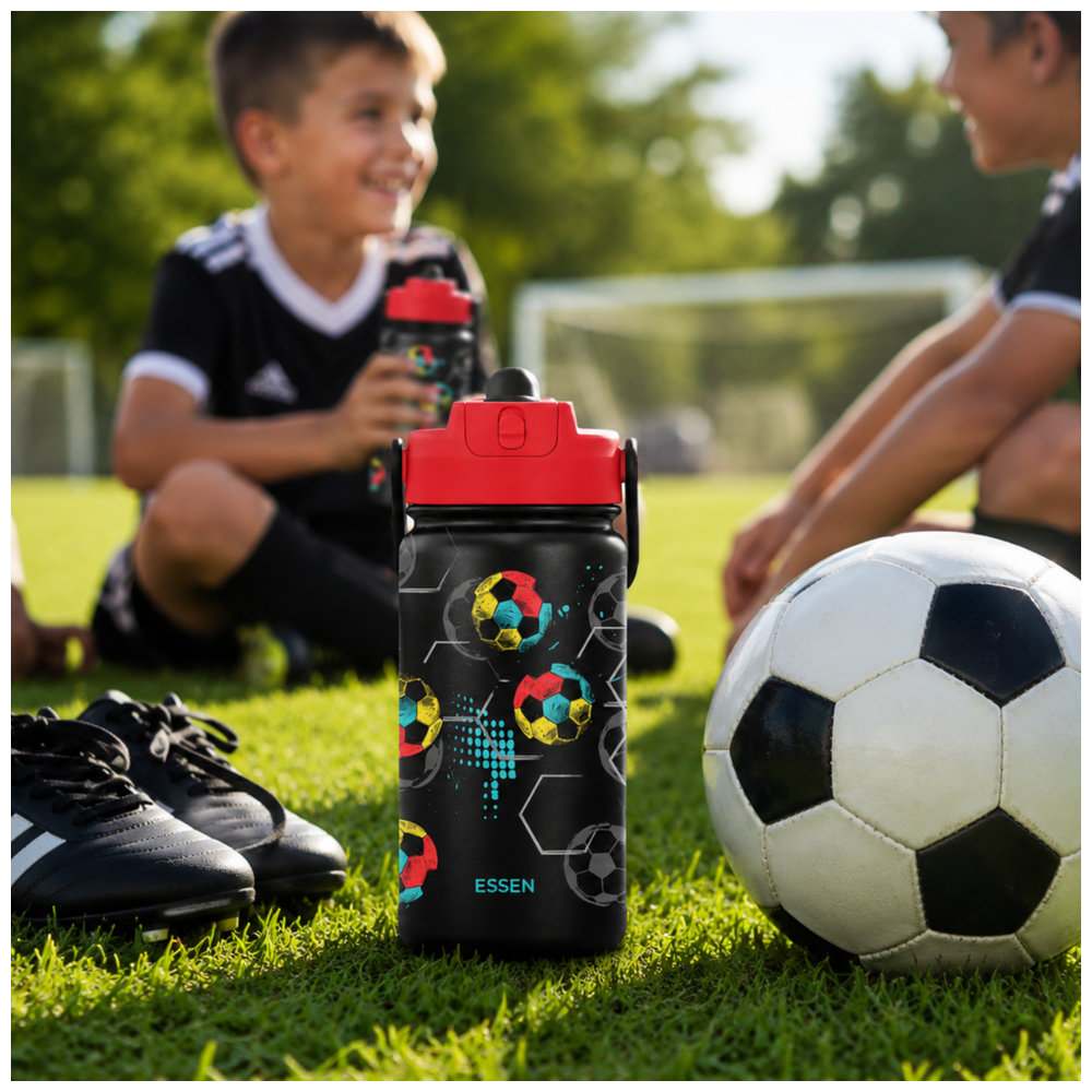 Essen - Stainless Steel Water Bottle - Football - 414ml