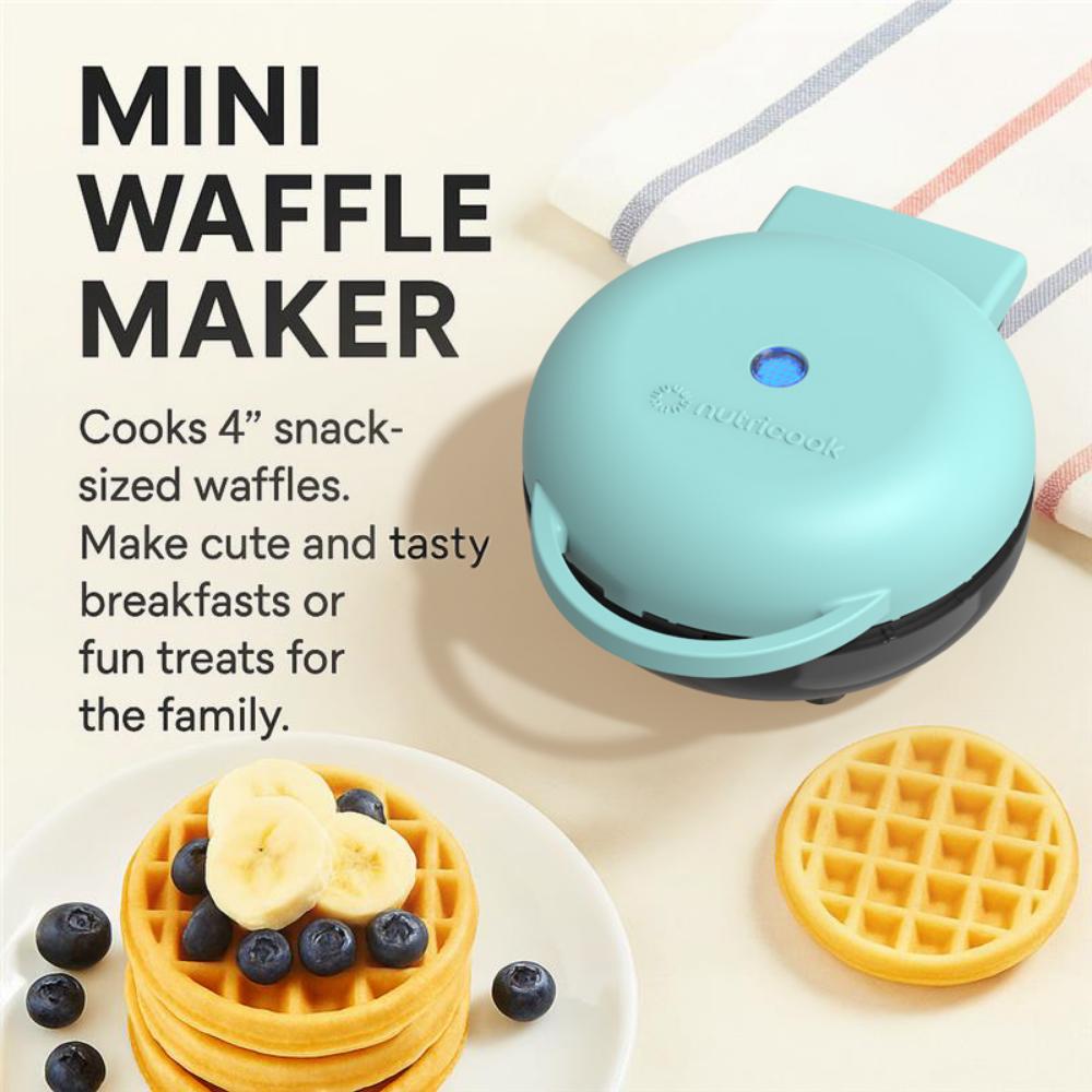 Nutricook Mini Waffle Maker - Aquamarine