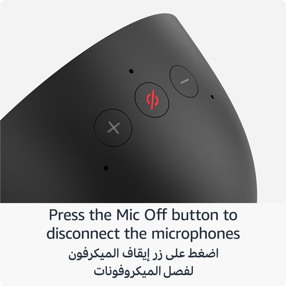 Amazon - Echo Spot Smart Alarm Clock with Arabic Language Support - Black