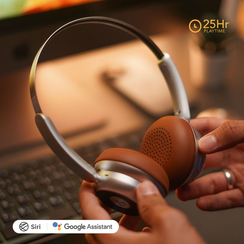 Blupebble - Echo Vintage Vibes Wireless Headphones - Silver