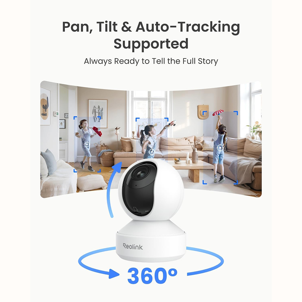 Reolink - Pan-Tilt 5MP Super HD Smart Ptz Wifi Indoor Camera E1 Zoom With Person/Pet Detection