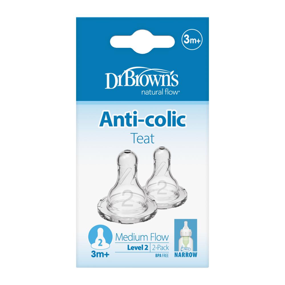 Dr. Brown's - Level 2 Silicone Narrow Options+ Nipple - Pack of 2
