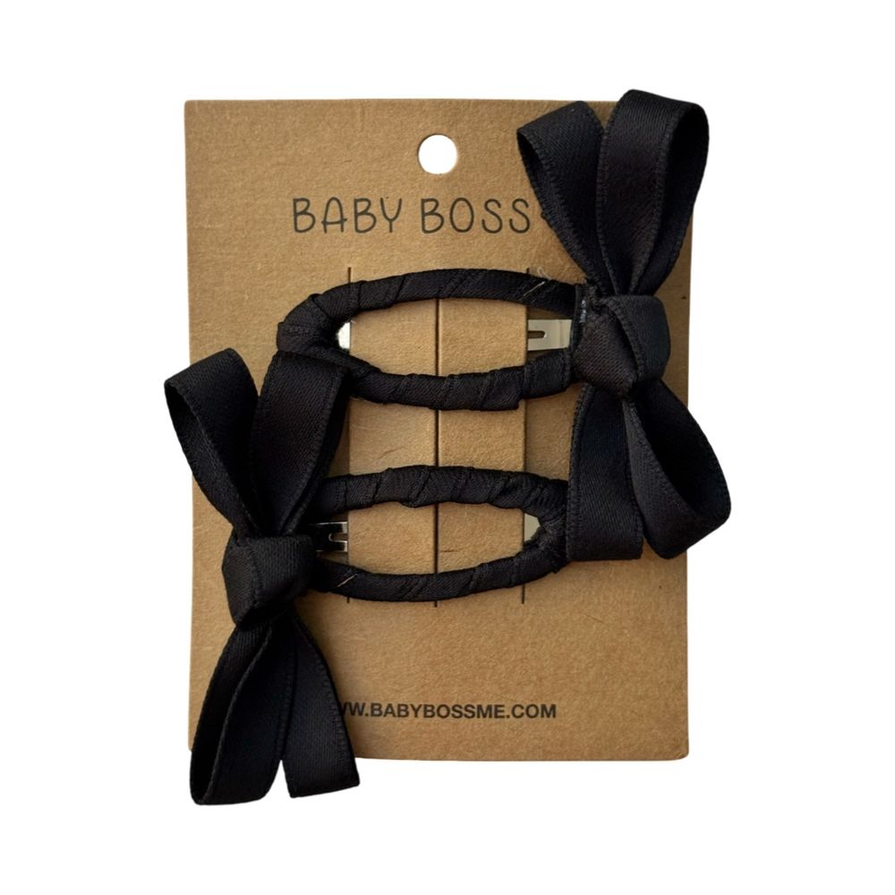 Baby Boss Girls' Bow Snap Hair Clips - Multicolor - 2 Pcs