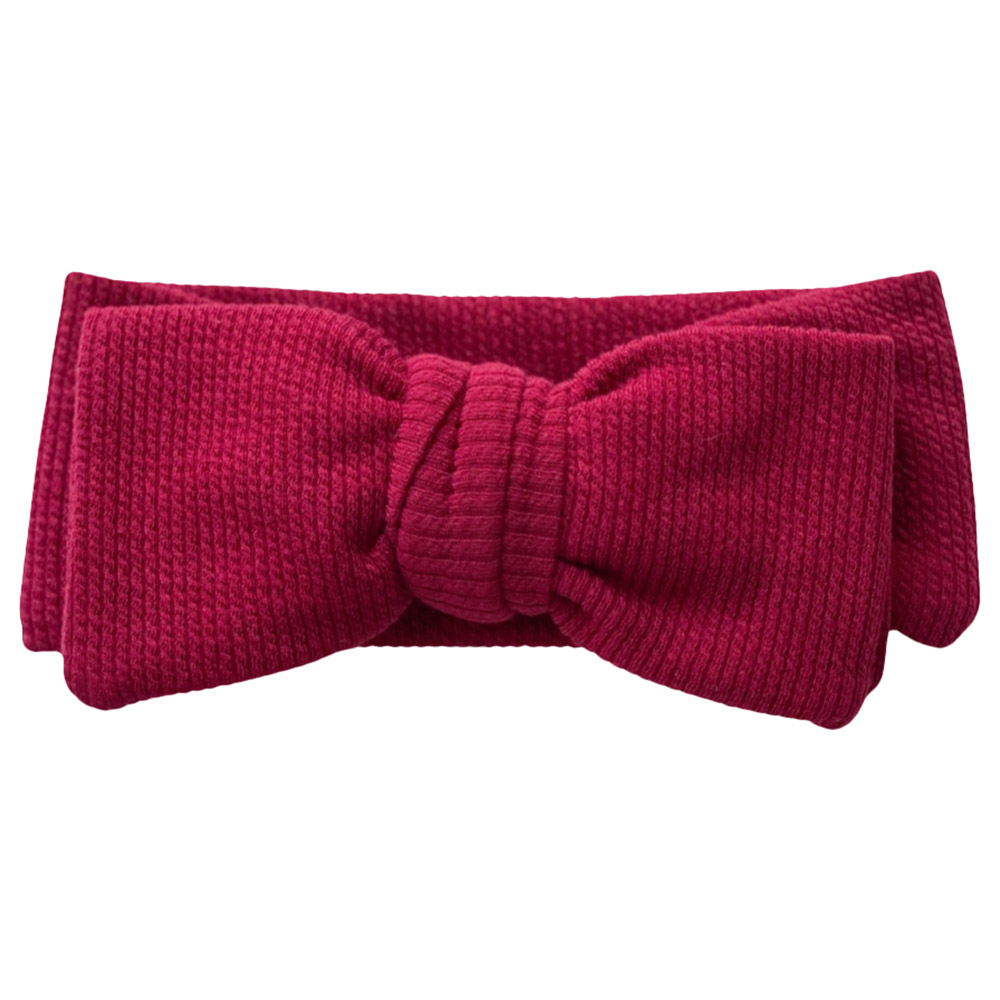 Baby Boss Cotton Headband Bow - Red