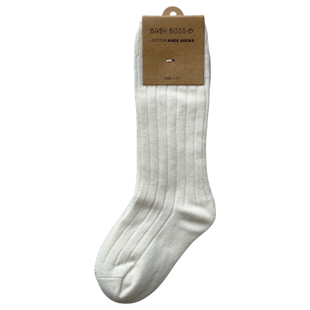 Baby Boss Knee Socks - White