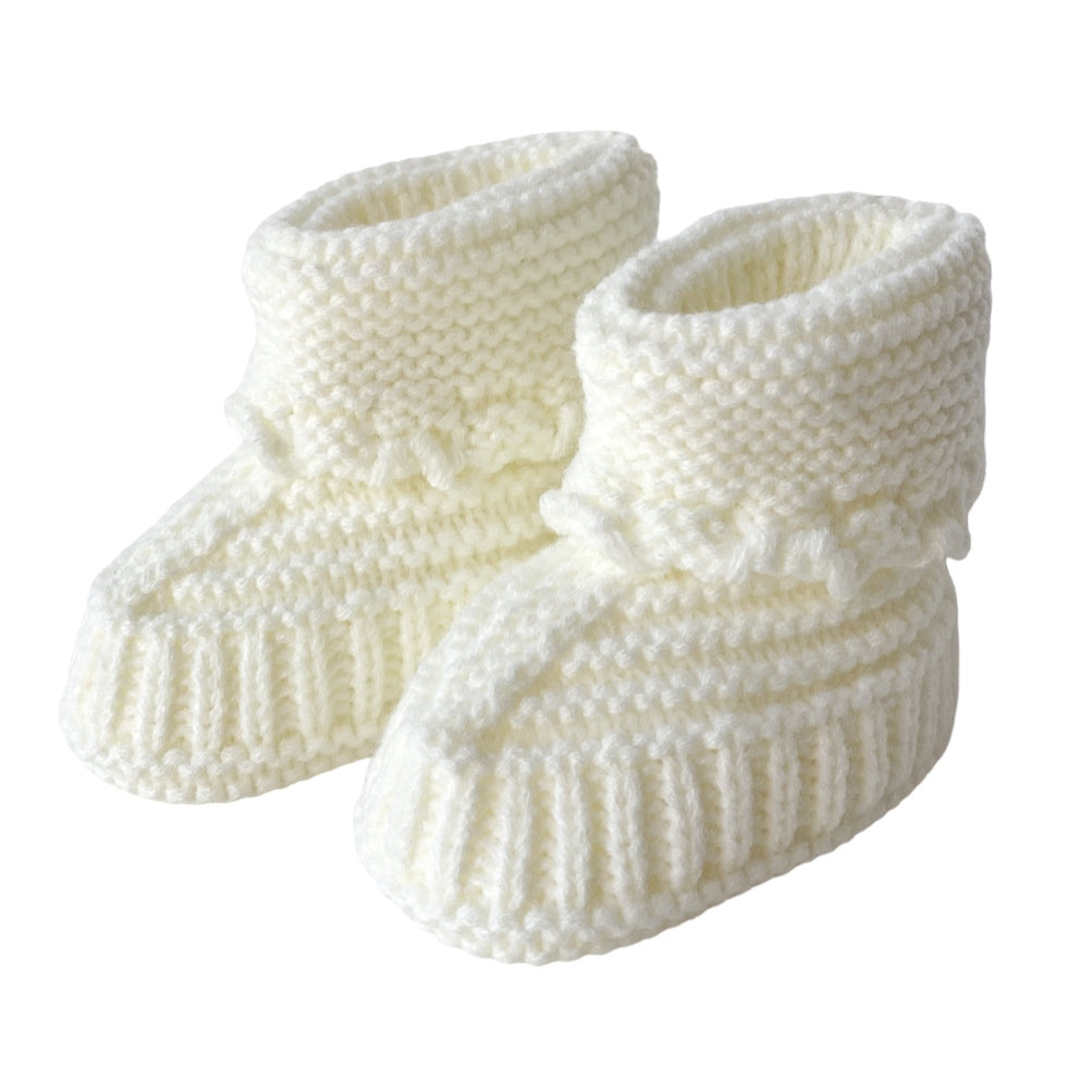 Baby Boss Knit Baby Booties - White