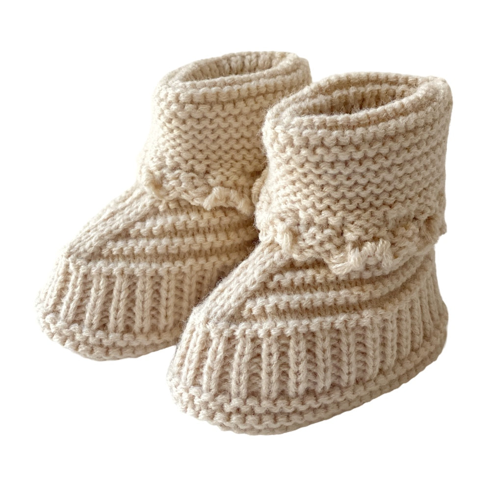 Baby Boss Knit Baby Booties - Beige