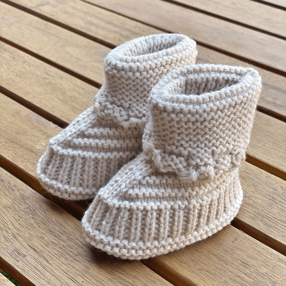 Baby Boss Knit Baby Booties - Beige