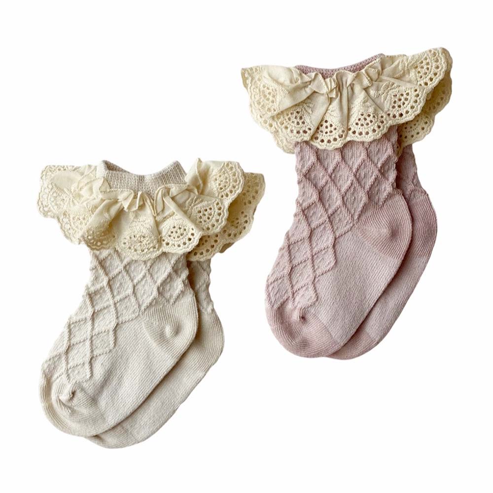 Baby Boss Cotton Frill Socks - Pink - 2 Pcs