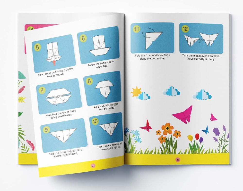 Origami - Step By Step - Introduction To The Art Of Paper Folding - Activity Book For Children - Level 2 - Intermediate