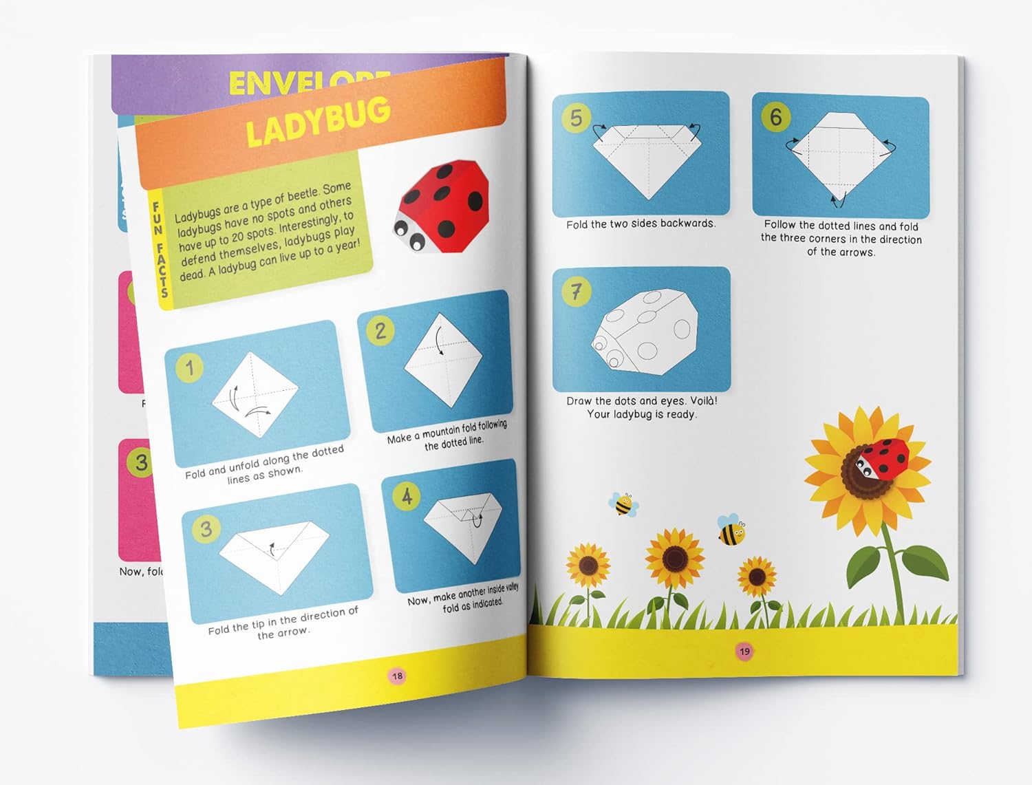 Origami - Step By Step - Introduction To The Art Of Paper Folding - Activity Book For Children - Level 1 - Beginners