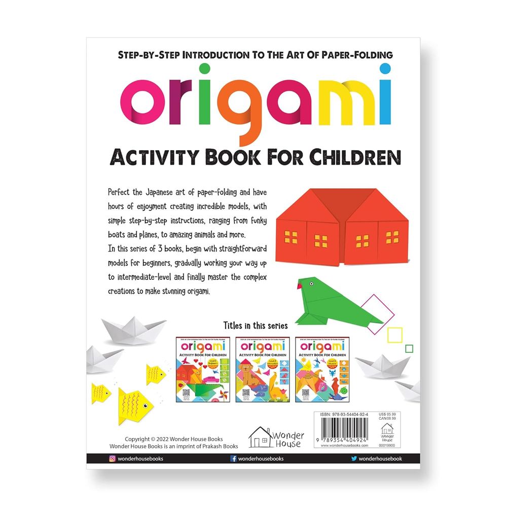 Origami - Step By Step - Introduction To The Art Of Paper Folding - Activity Book For Children - Level 1 - Beginners