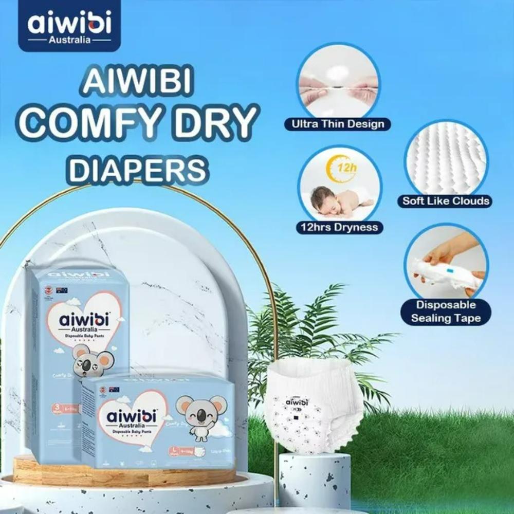 Aiwibi - Comfy Dry Baby Pants - 15-21kg - Pack of 3 - 108pcs - XXL