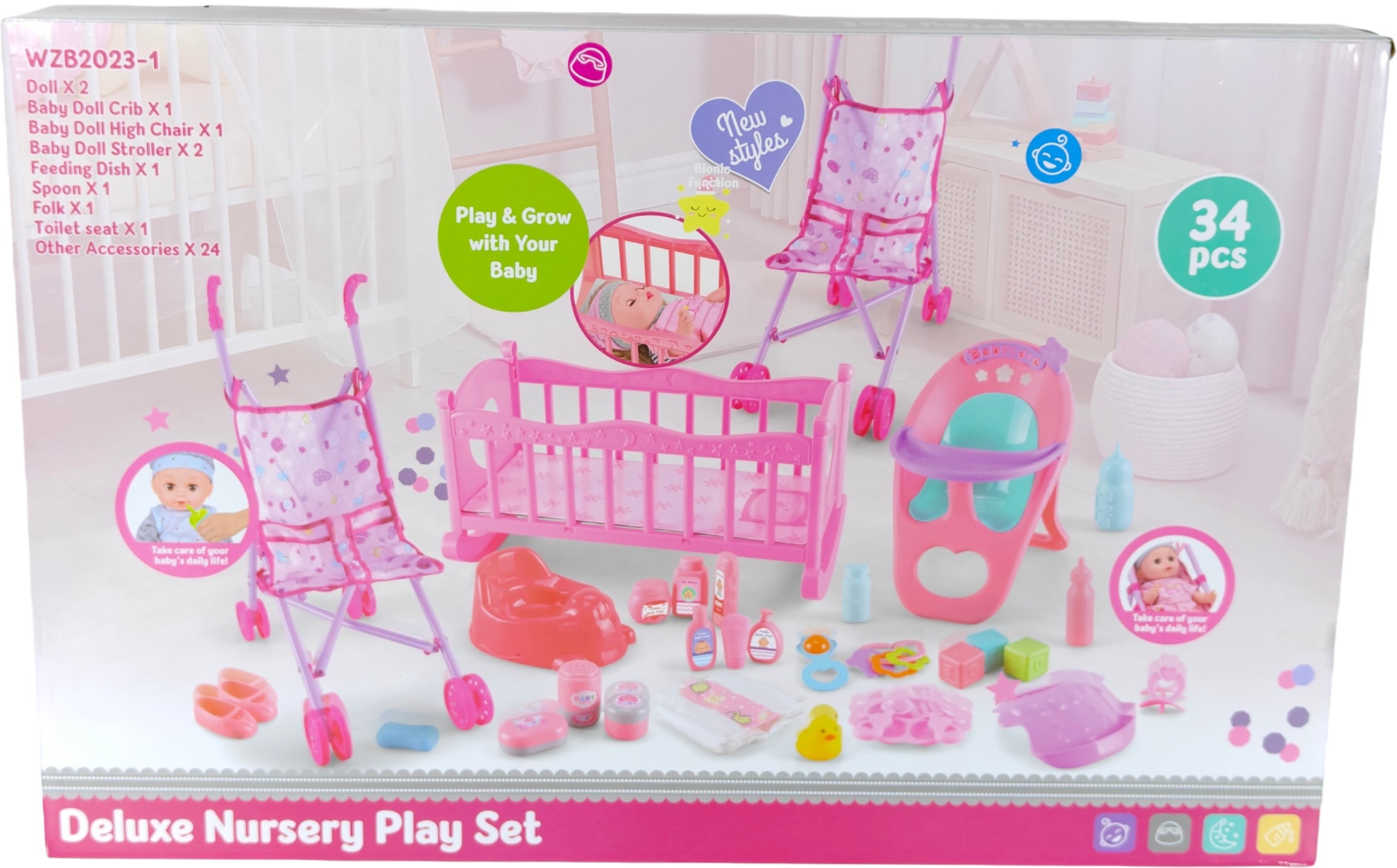 Vdora - Deluxe Nursery Playset - 34 Pcs