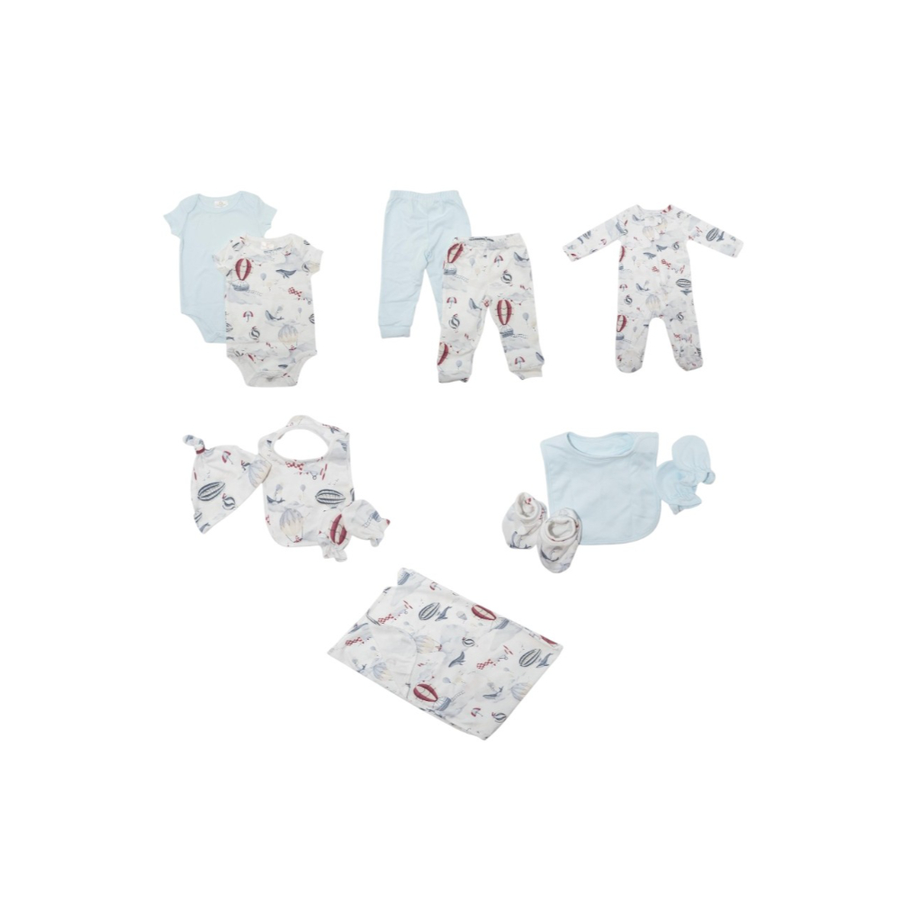 Bambimici Boy's Welcome Home Baby Set Pack of 12 - Blue