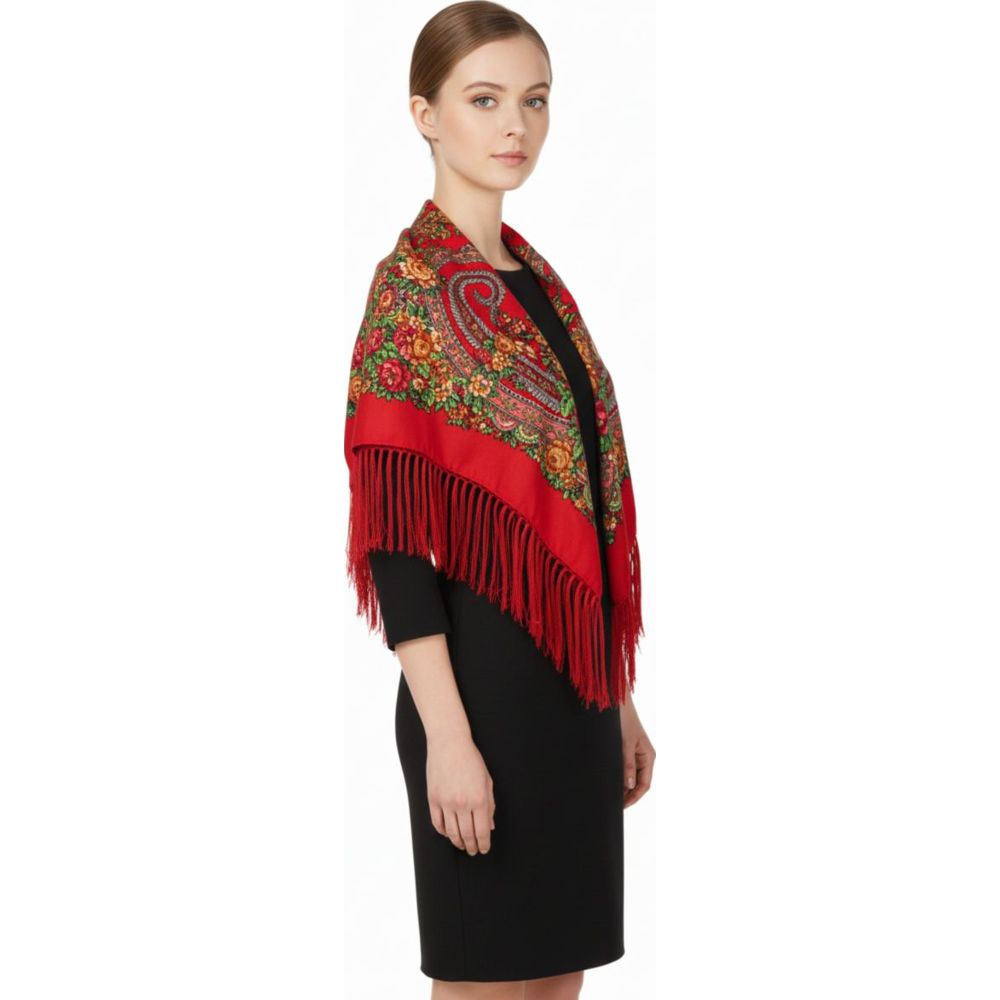 D' Daniela - Ofeliya Women's Eastern European Cotton Tassel Shawl