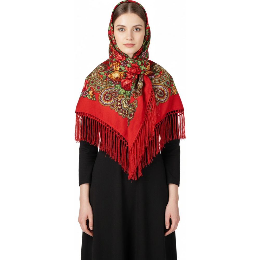 D' Daniela - Zinaida Women's Eastern European Cotton Tassel Shawl