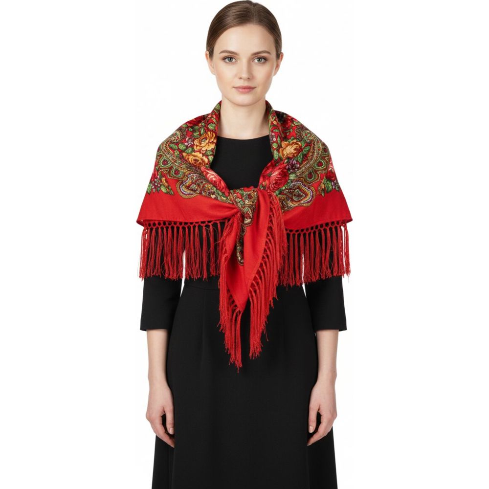 D' Daniela - Zinaida Women's Eastern European Cotton Tassel Shawl
