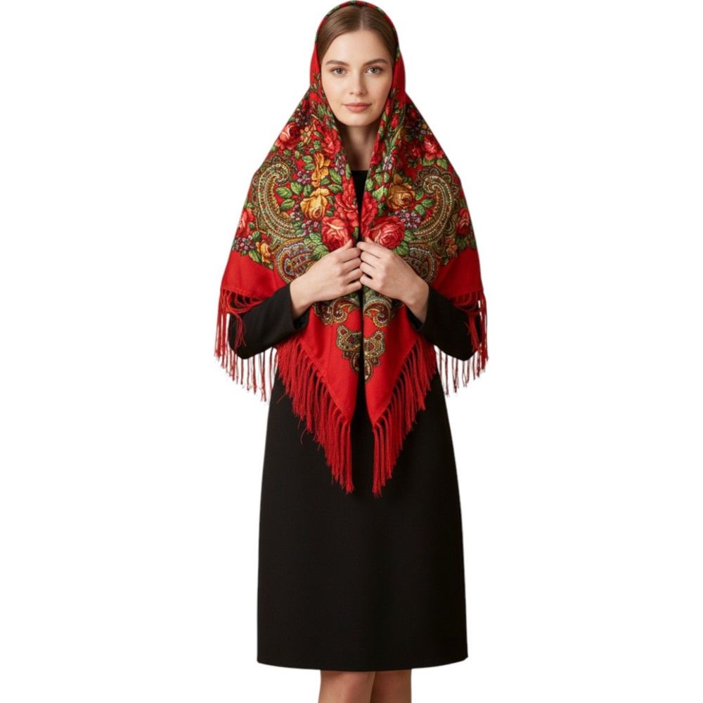 D' Daniela - Zinaida Women's Eastern European Cotton Tassel Shawl