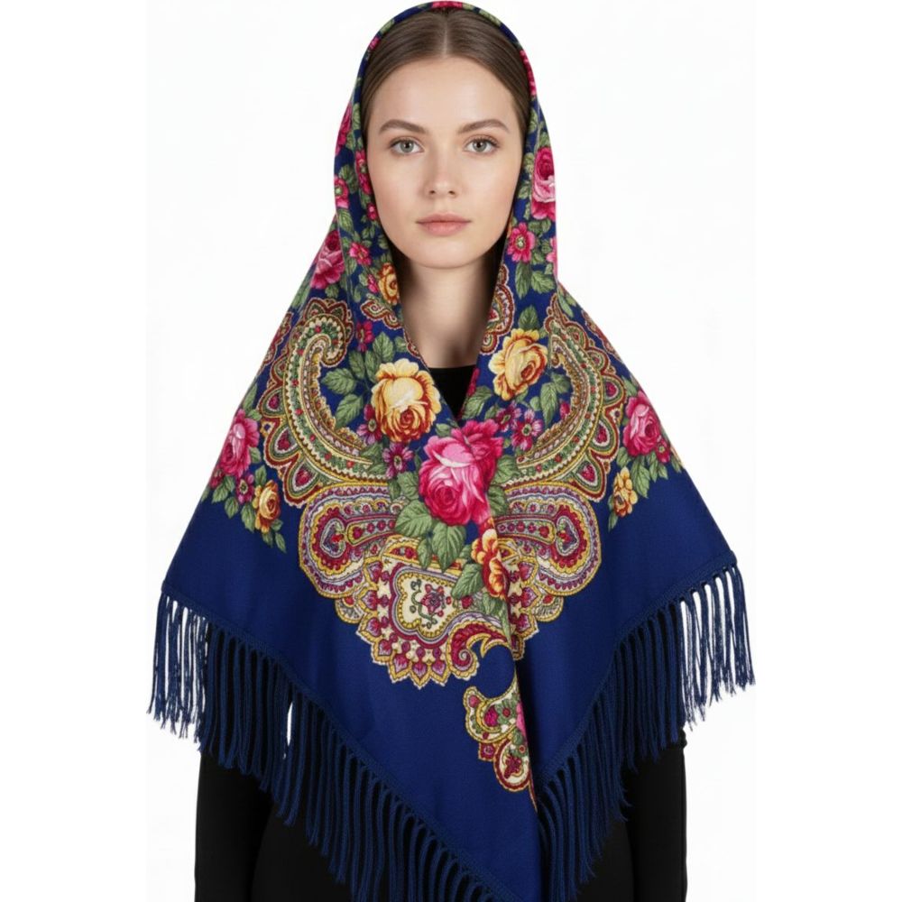 D' Daniela - Emiliya Women's Eastern European Cotton Tassel Shawl