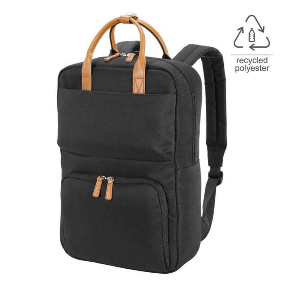 Santhome - Mainz Metro RPET Laptop Backpack - Black - 15.6-Inch/40cm